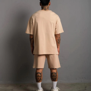  Alev Baskılı İkili Şortlu Takım - Bej -